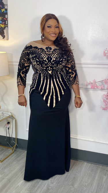 Luxury Stones Floor Length women’s Evening Dress